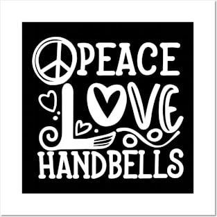 Peace Love Handbells Hearts Peace Design Posters and Art